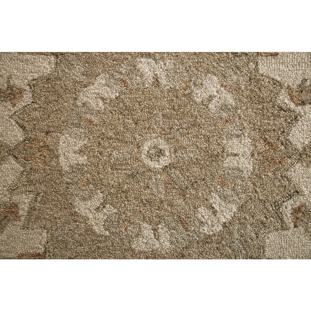 Bella Rose Wool Area Rug Indoor in Beige/Cream, 3' Round. Picture 7