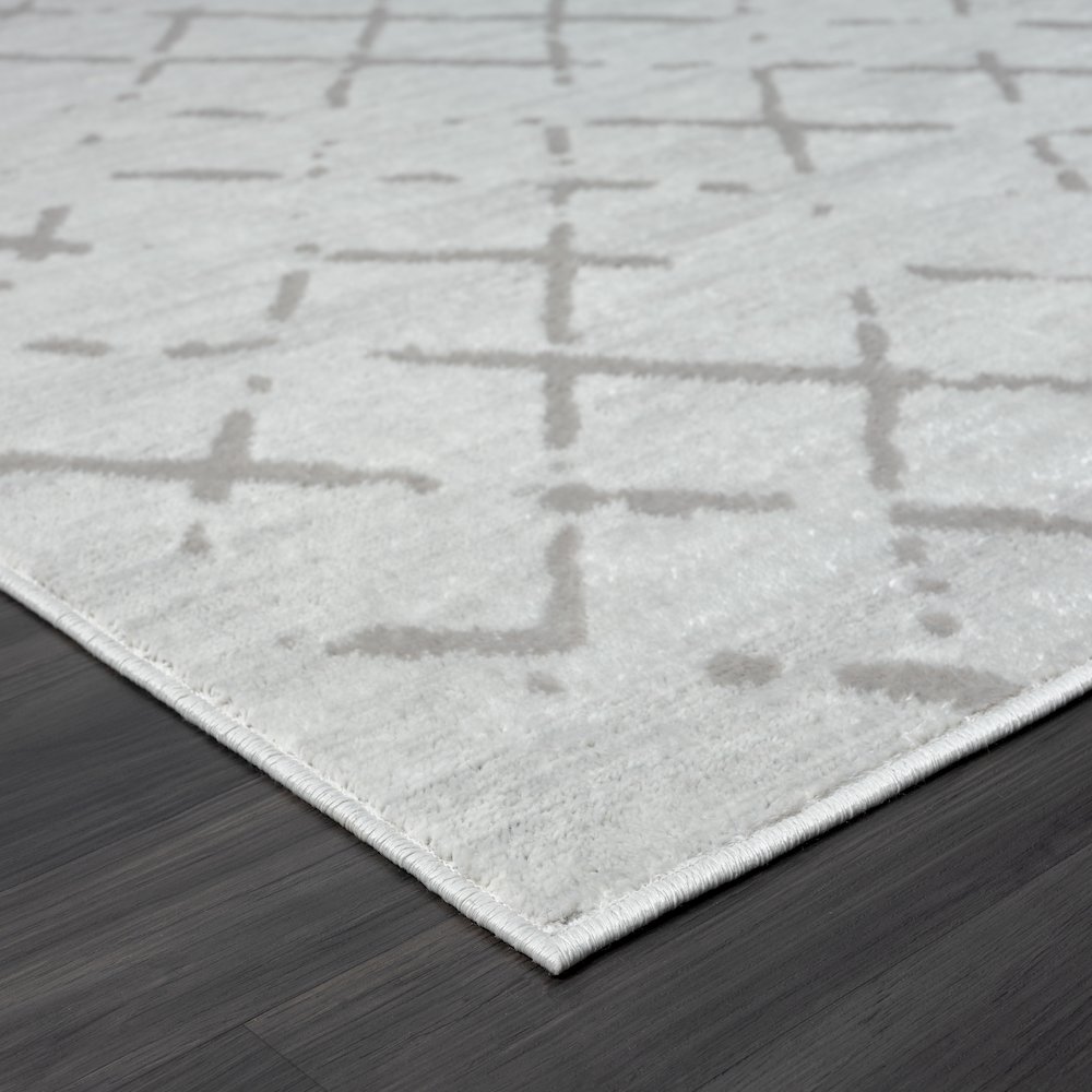 Calgary Durable Performance Area Rug Indoor in Cream/Gray, 7'9" X 9'9". Picture 3