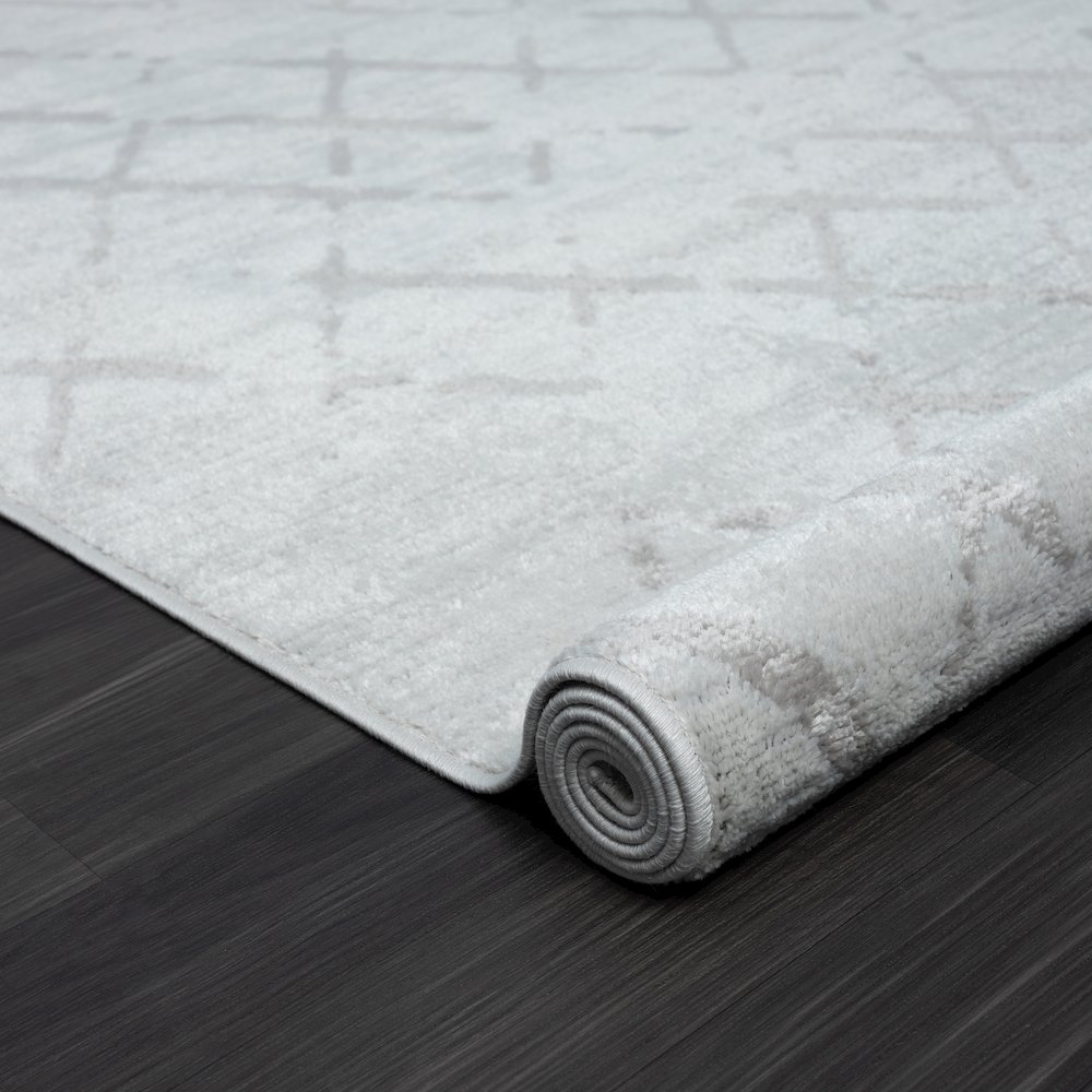 Calgary Durable Performance Area Rug Indoor in Cream/Gray, 7'9" X 9'9". Picture 4