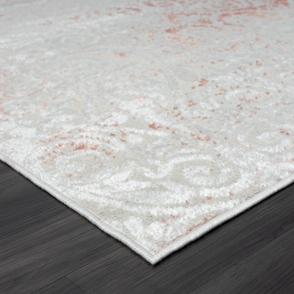 Calgary Durable Performance Area Rug Indoor in Pink/Ivory, 7'9" X 9'9". Picture 3