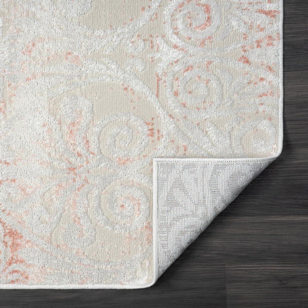 Calgary Durable Performance Area Rug Indoor in Pink/Ivory, 7'9" X 9'9". Picture 6