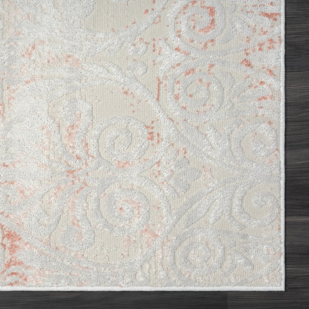Calgary Durable Performance Area Rug Indoor in Pink/Ivory, 7'9" X 9'9". Picture 5