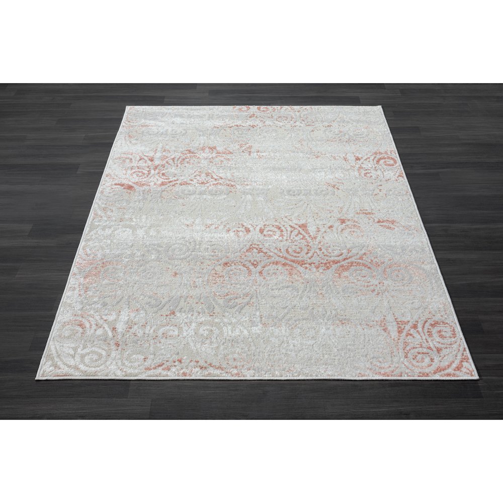 Calgary Durable Performance Area Rug Indoor in Pink/Ivory, 7'9" X 9'9". Picture 8
