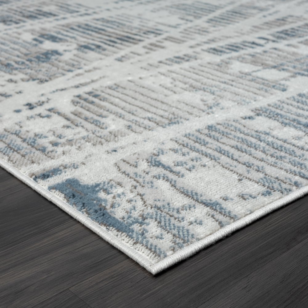 Calgary Durable Performance Area Rug Indoor in Blue/Cream, 7'9" X 9'9". Picture 3