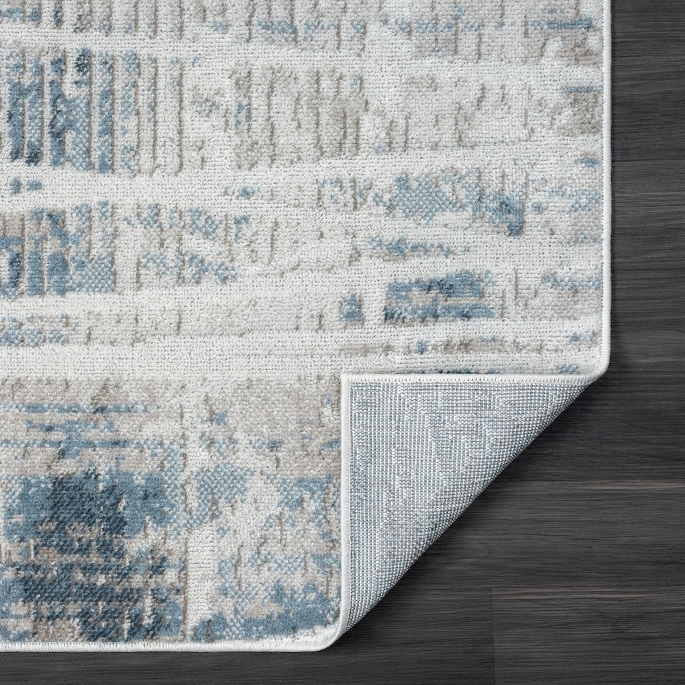 Calgary Durable Performance Area Rug Indoor in Blue/Cream, 7'9" X 9'9". Picture 6