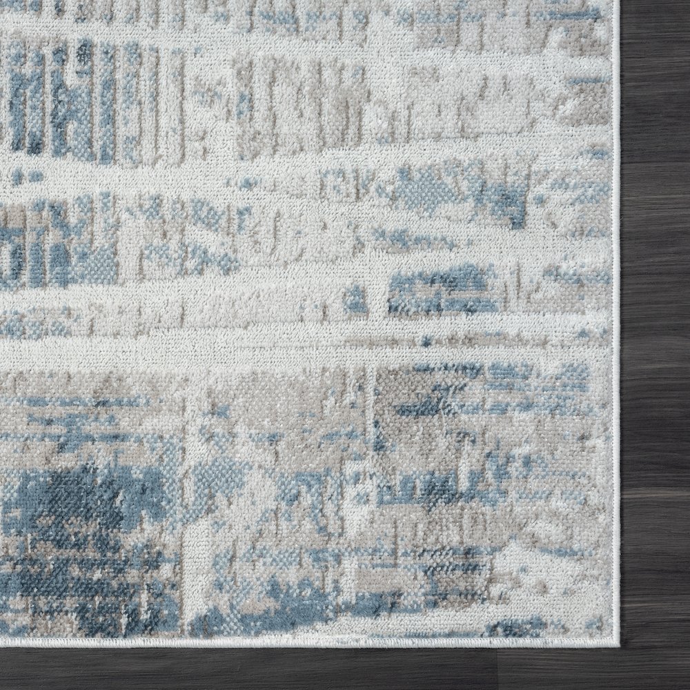 Calgary Durable Performance Area Rug Indoor in Blue/Cream, 7'9" X 9'9". Picture 5