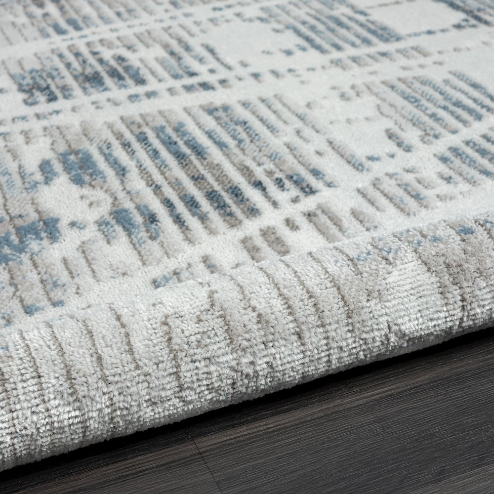 Calgary Durable Performance Area Rug Indoor in Blue/Cream, 7'9" X 9'9". Picture 9