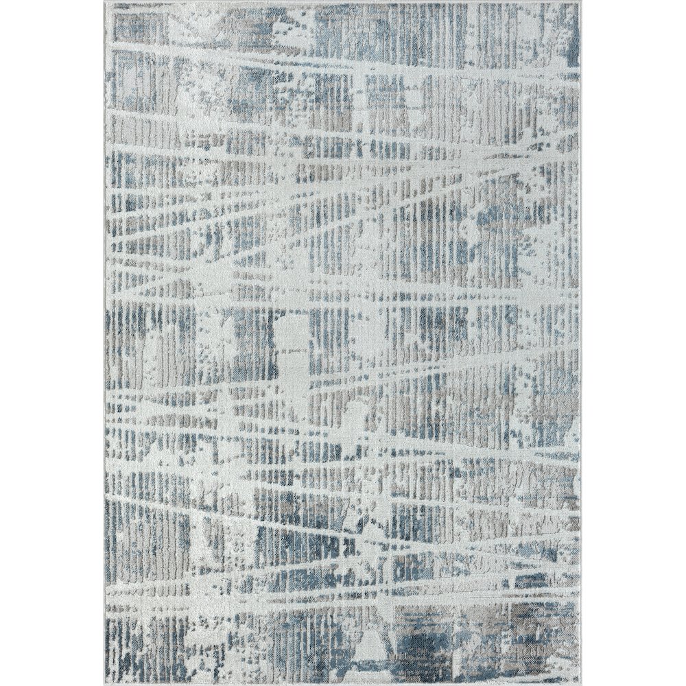 Calgary Durable Performance Area Rug Indoor in Blue/Cream, 7'9" X 9'9". Picture 1