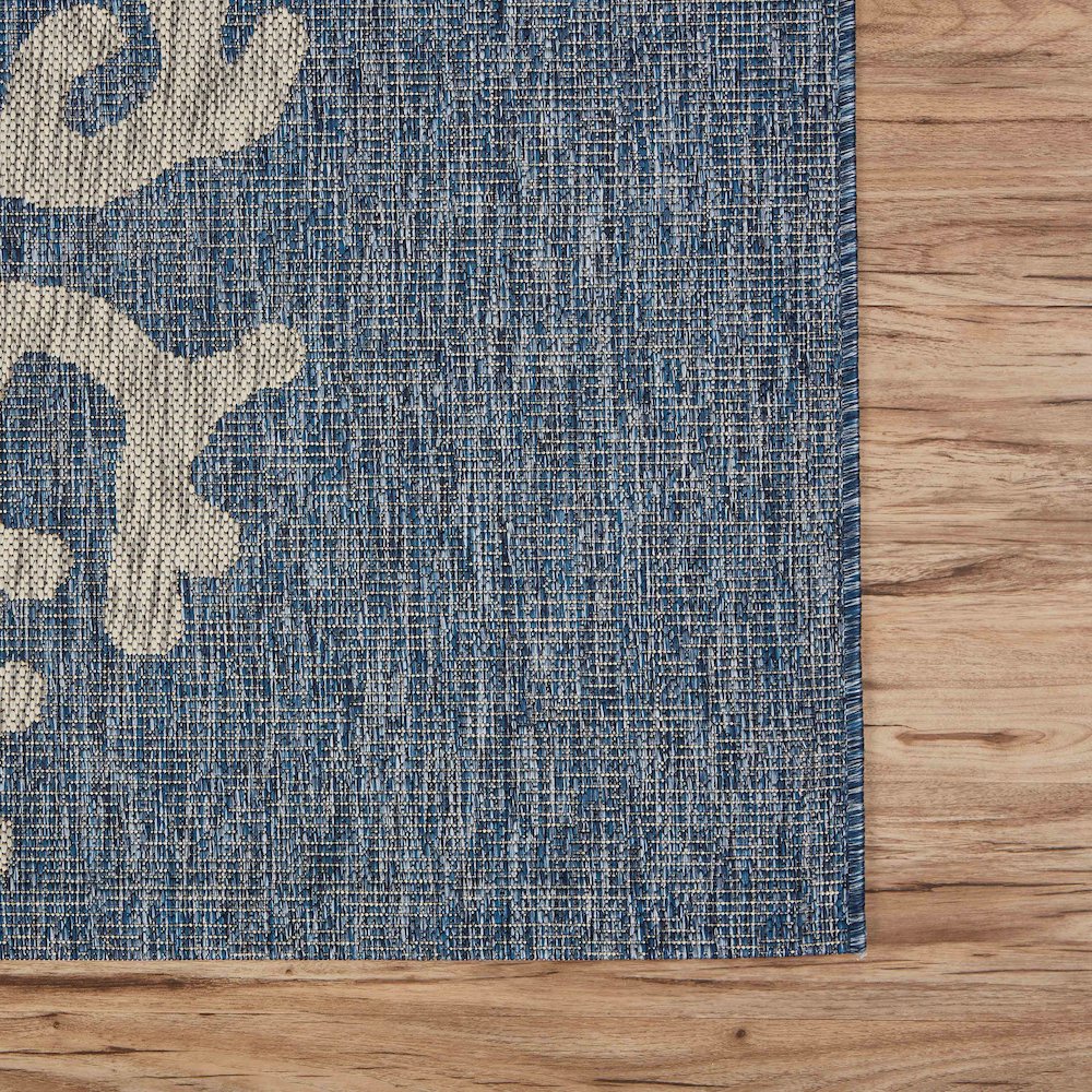 Captiva Durable Performance Area Rug Outdoor in Blue/Gray, 7'9" x 9'5". Picture 6
