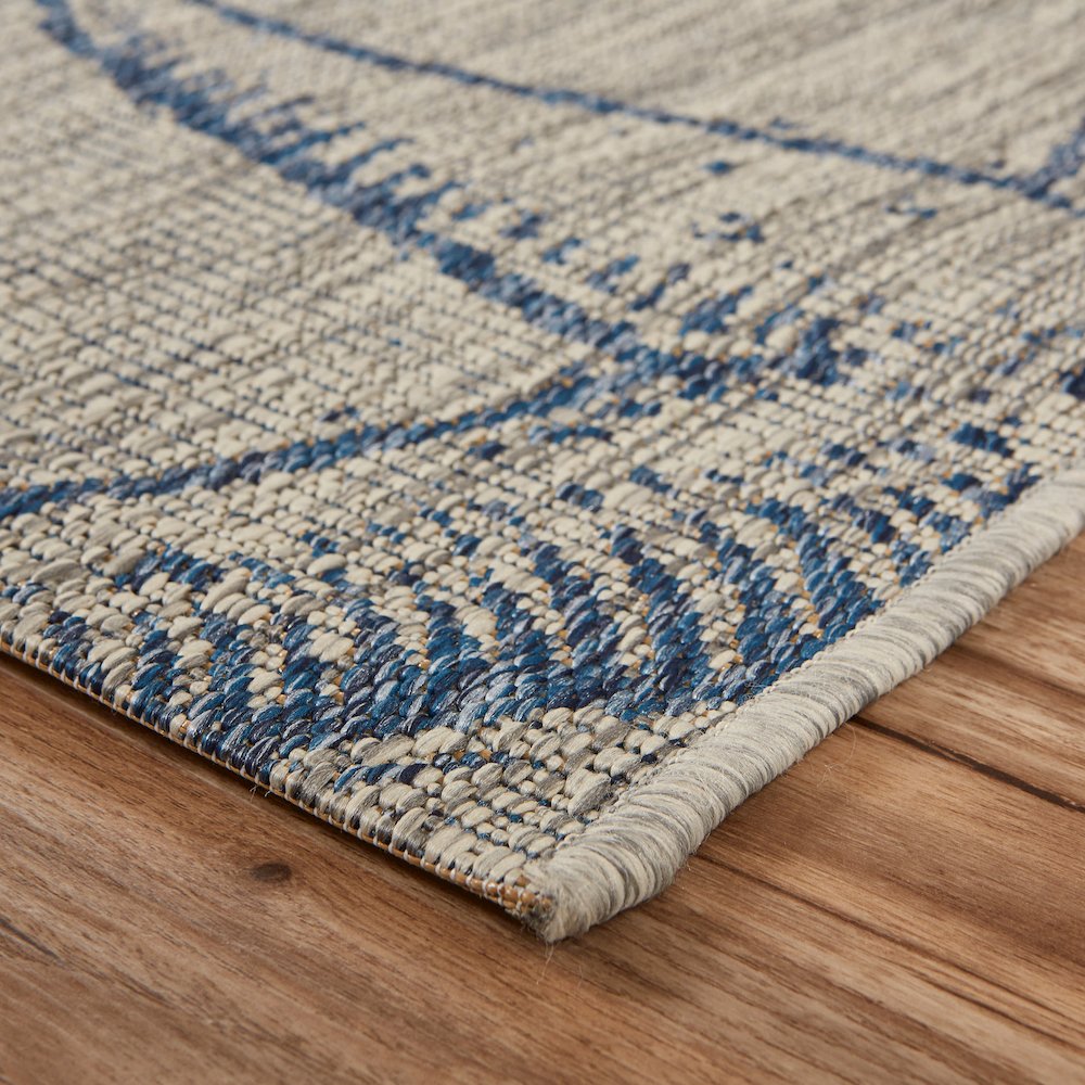 Captiva Durable Performance Area Rug Outdoor in Blue/Gray, 7'9" x 9'5". Picture 3