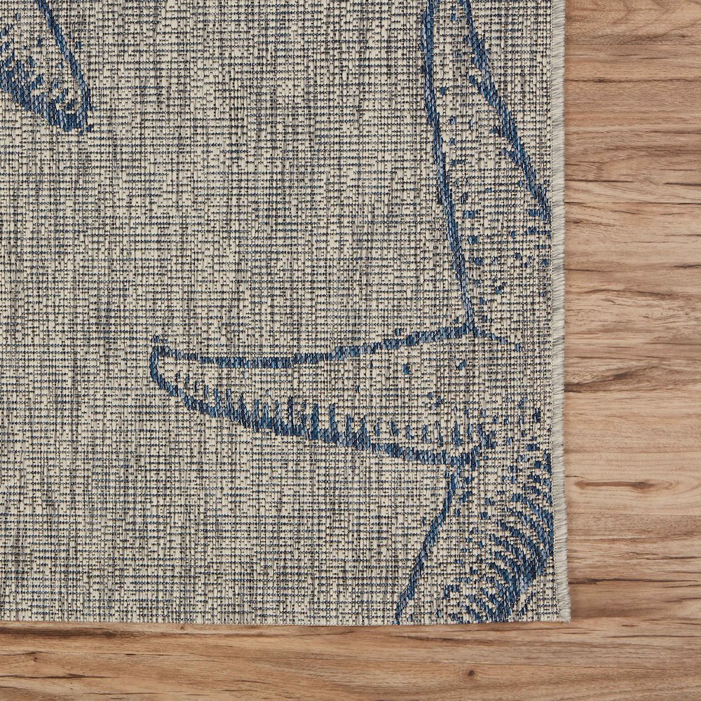 Captiva Durable Performance Area Rug Outdoor in Blue/Gray, 7'9" x 9'5". Picture 6