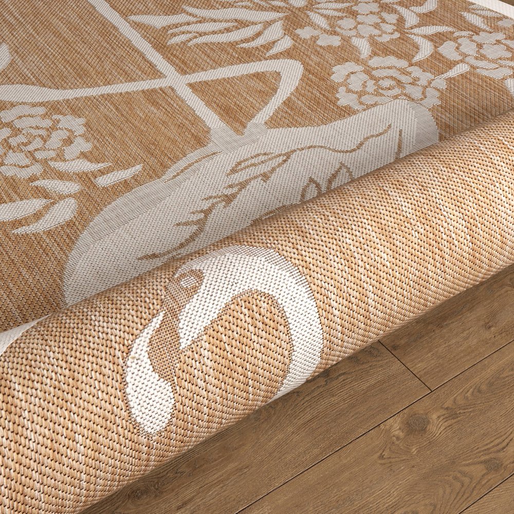 Catalina Durable Performance Area Rug Outdoor in Beige/Cream, 7'6" Round. Picture 4