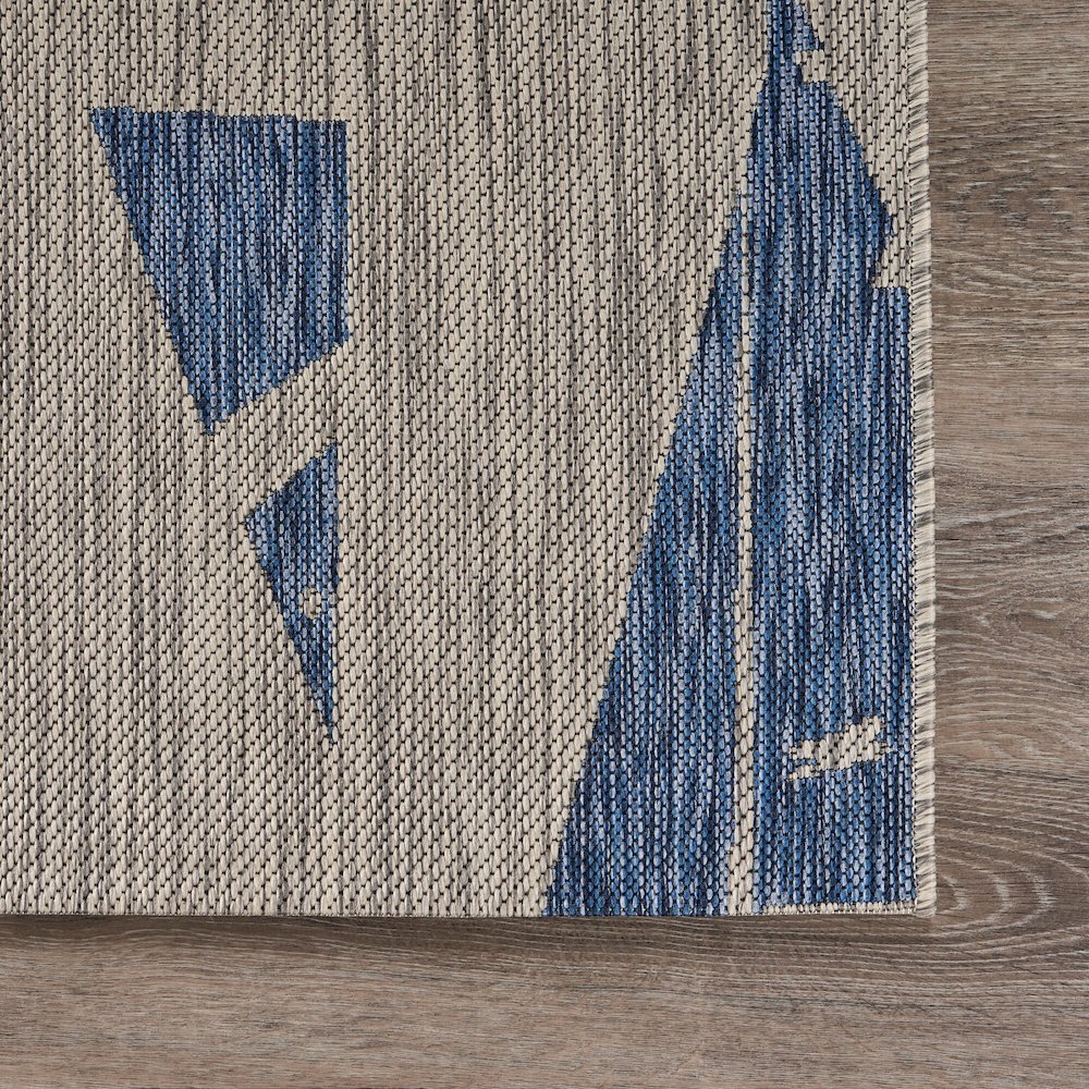 Catalina Durable Performance Area Rug Outdoor in Blue/Gray, 7'9" x 9'9". Picture 4