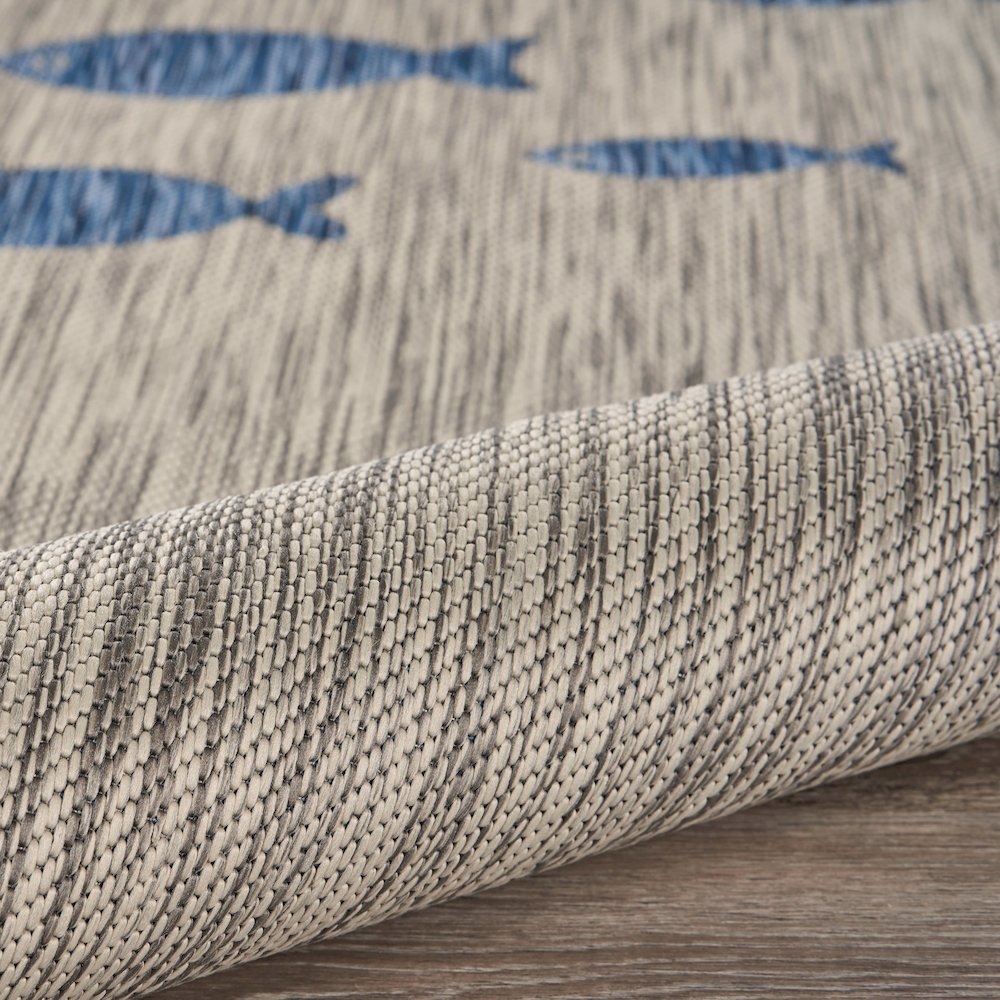 Catalina Durable Performance Area Rug Outdoor in Blue/Gray, 7'9" x 9'9". Picture 5