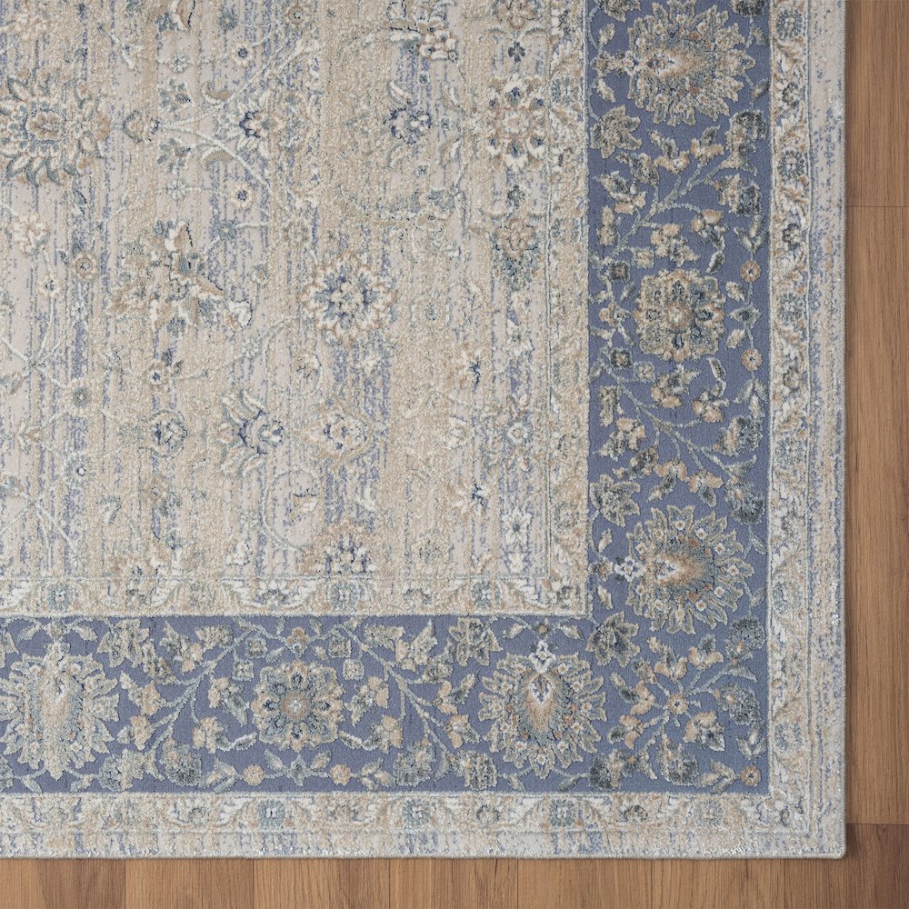 Cheshire Cotton Area Rug Indoor in Blue/Beige, 12' x 15'. Picture 5
