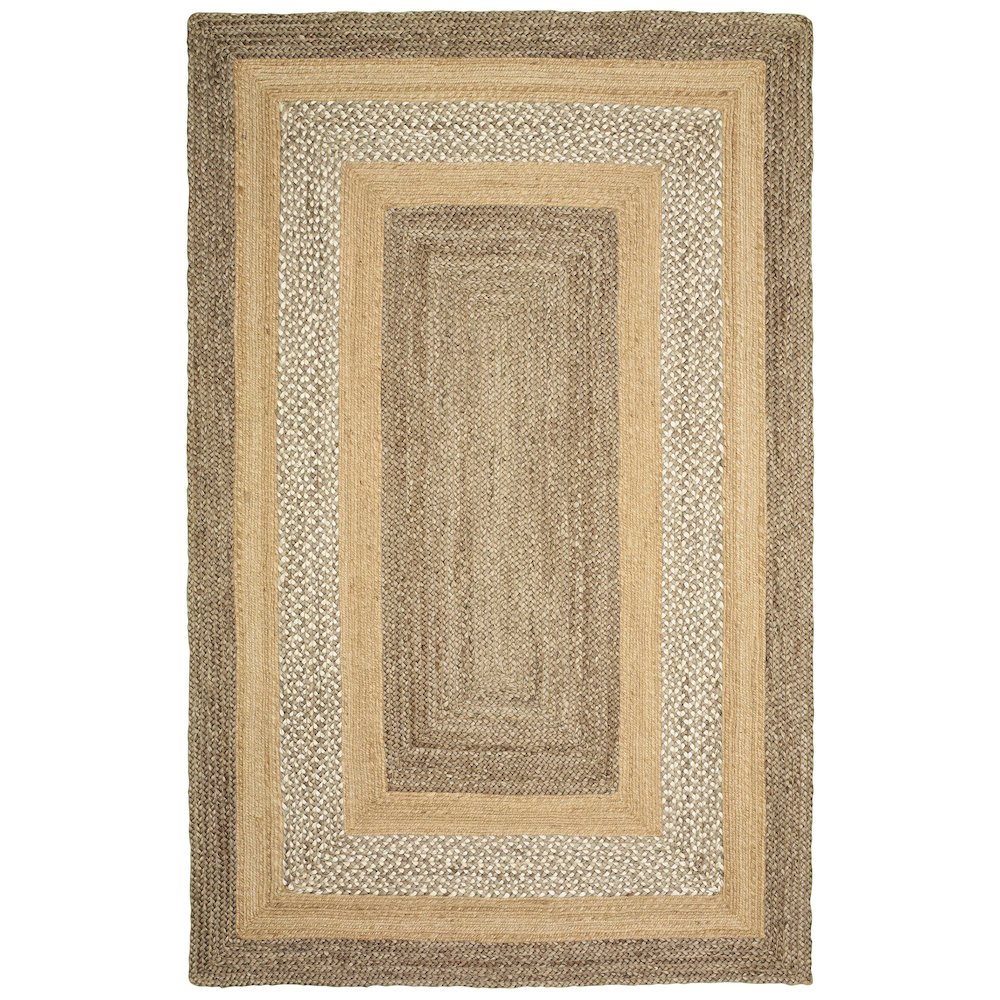 Classic Jute Jute Area Rug Indoor in Brown/Multicolored, 5' x 7'9". Picture 1