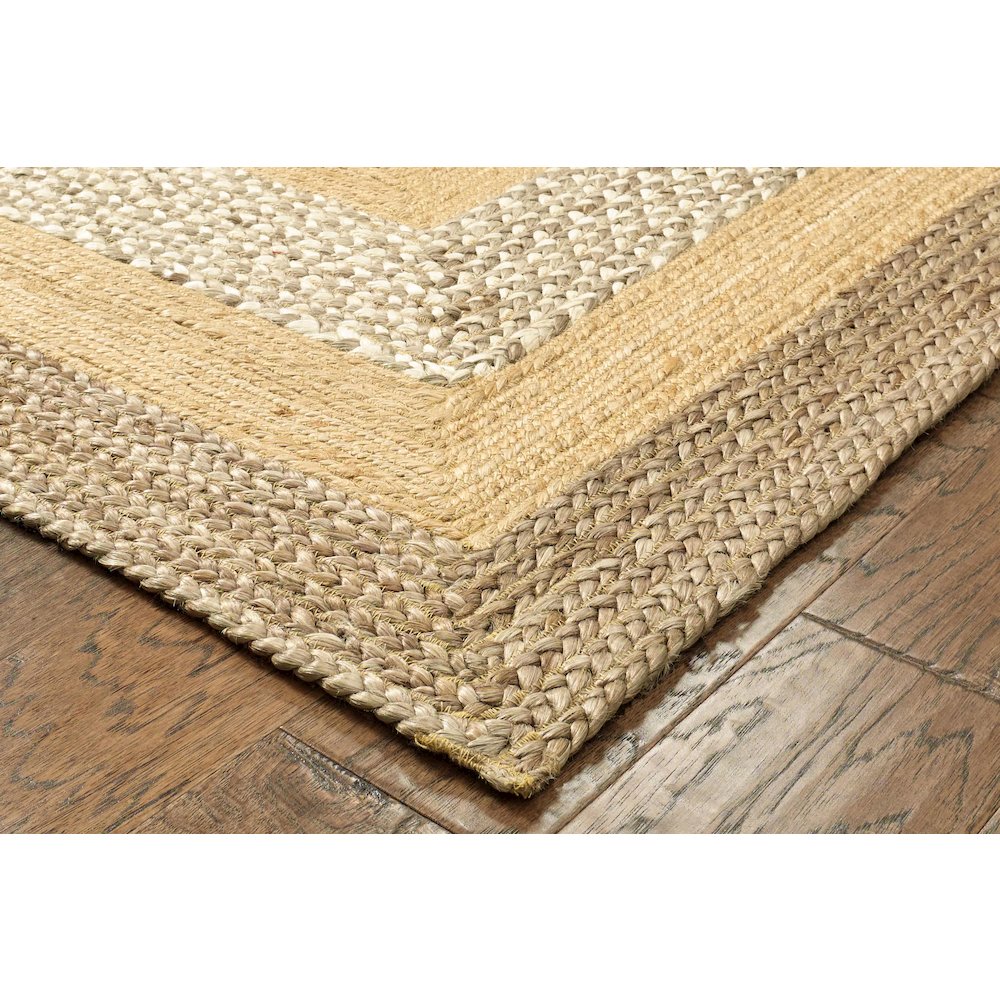 Classic Jute Jute Area Rug Indoor in Brown/Multicolored, 5' x 7'9". Picture 3