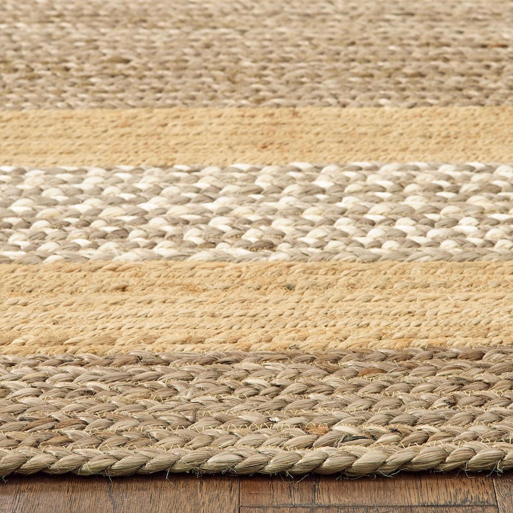 Classic Jute Jute Area Rug Indoor in Brown/Multicolored, 5' x 7'9". Picture 4
