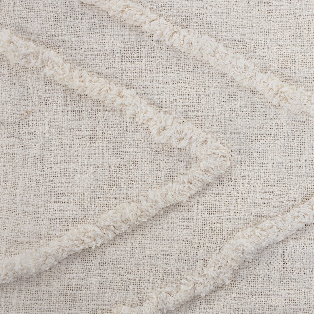 Coverlet Cotton in Ivory 90" x 90". Picture 3