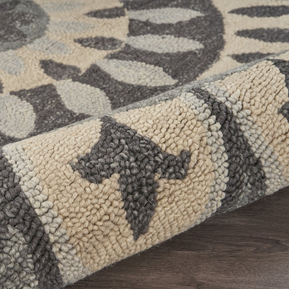 Dazzle Wool Area Rug Indoor in Gray/Ivory, 6' Round. Picture 3