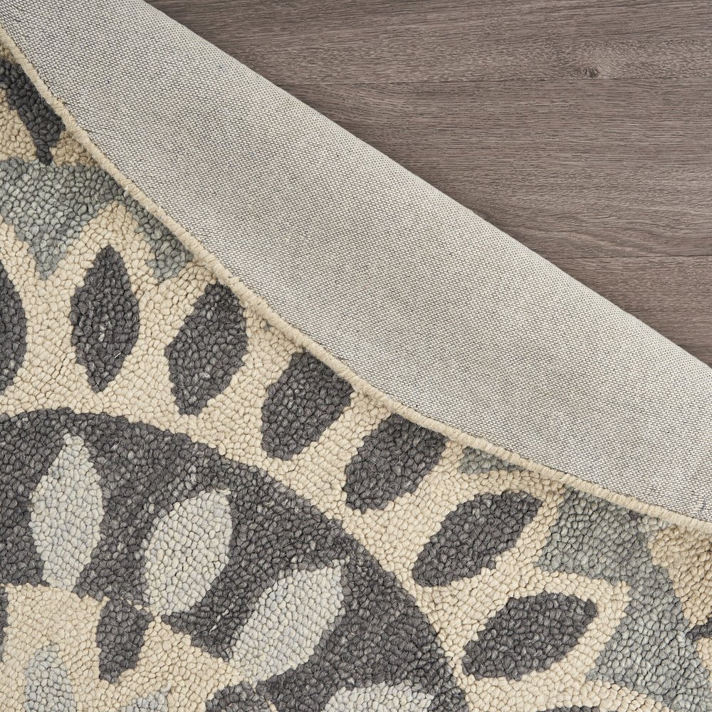 Dazzle Wool Area Rug Indoor in Gray/Ivory, 6' Round. Picture 4