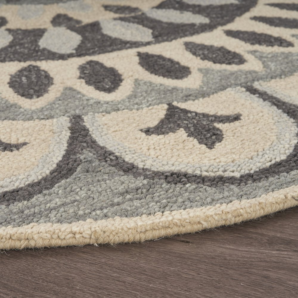 Dazzle Wool Area Rug Indoor in Gray/Ivory, 6' Round. Picture 8