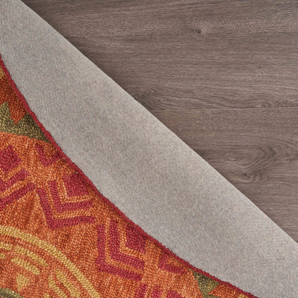 Dazzle Wool Area Rug Indoor in Orange/Red, 6' Round. Picture 4