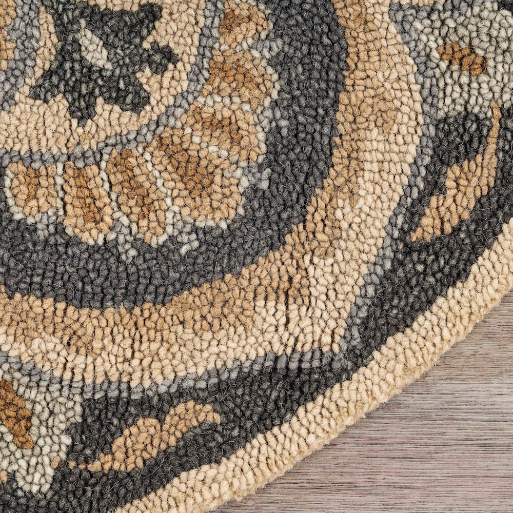 Dazzle Wool Area Rug Indoor in Black/Ivory, 6' Round. Picture 3
