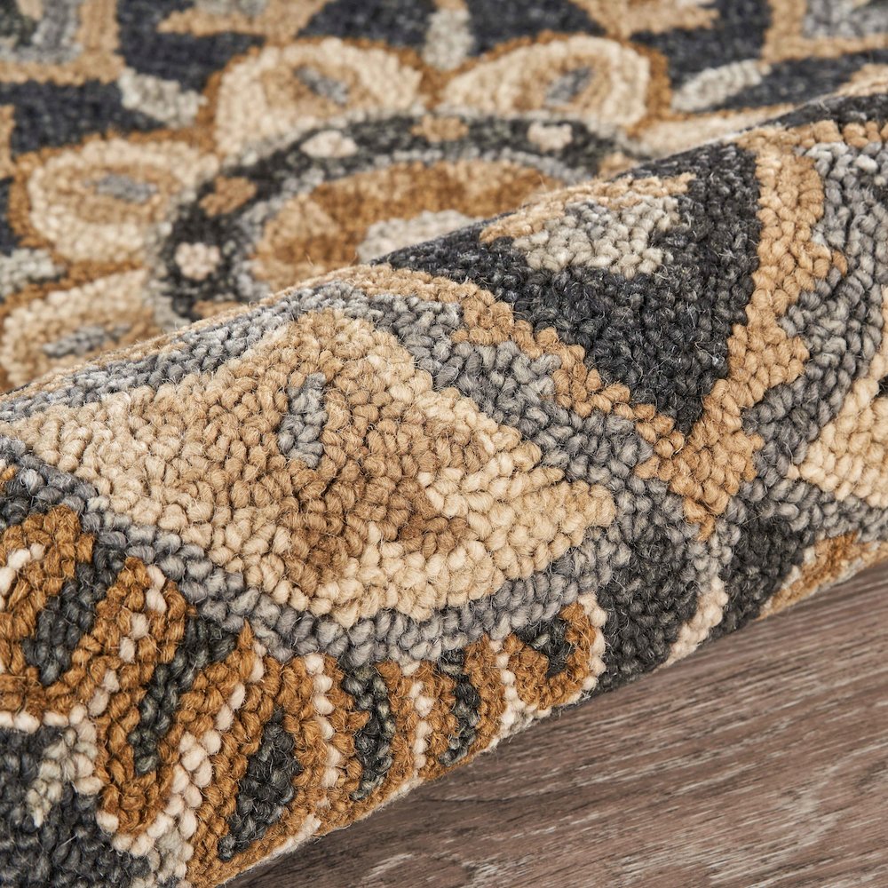 Dazzle Wool Area Rug Indoor in Black/Ivory, 6' Round. Picture 5