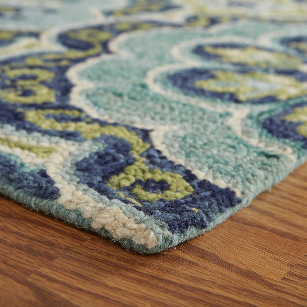 Dazzle Wool Area Rug Indoor in Green/Blue, 7'9" x 9'9". Picture 3