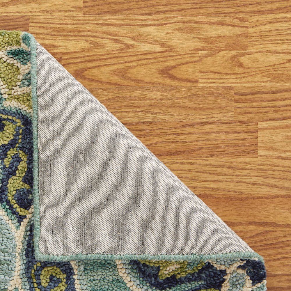 Dazzle Wool Area Rug Indoor in Green/Blue, 6' Round. Picture 4