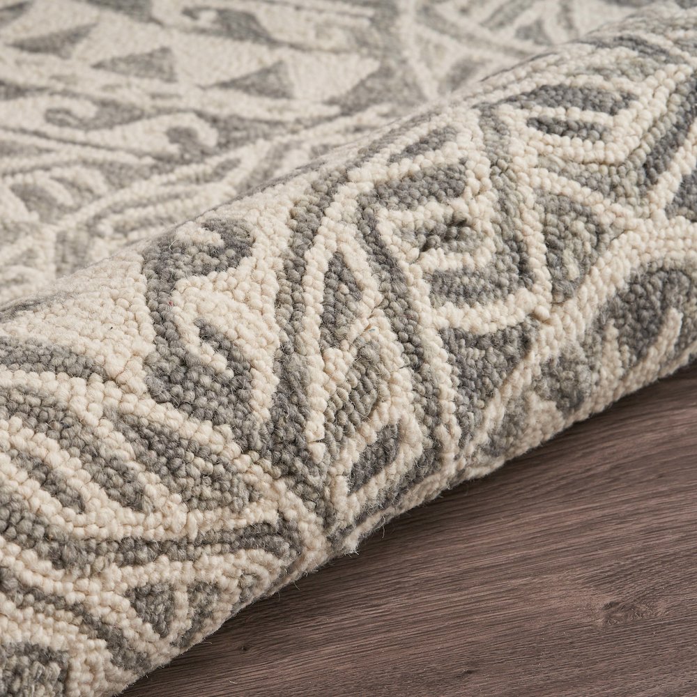 Dazzle Wool Area Rug Indoor in Gray/Ivory, 6' Round. Picture 5