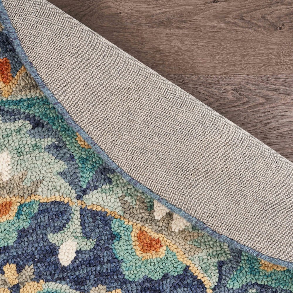 Dazzle Wool Area Rug Indoor in Blue/Multicolored, 6' Round. Picture 4