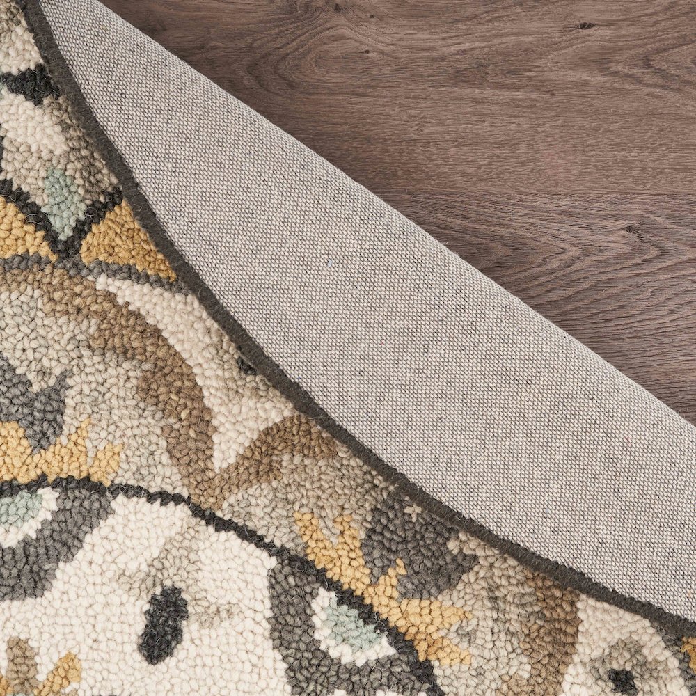 Dazzle Wool Area Rug Indoor in Brown/Cream, 6' Round. Picture 4