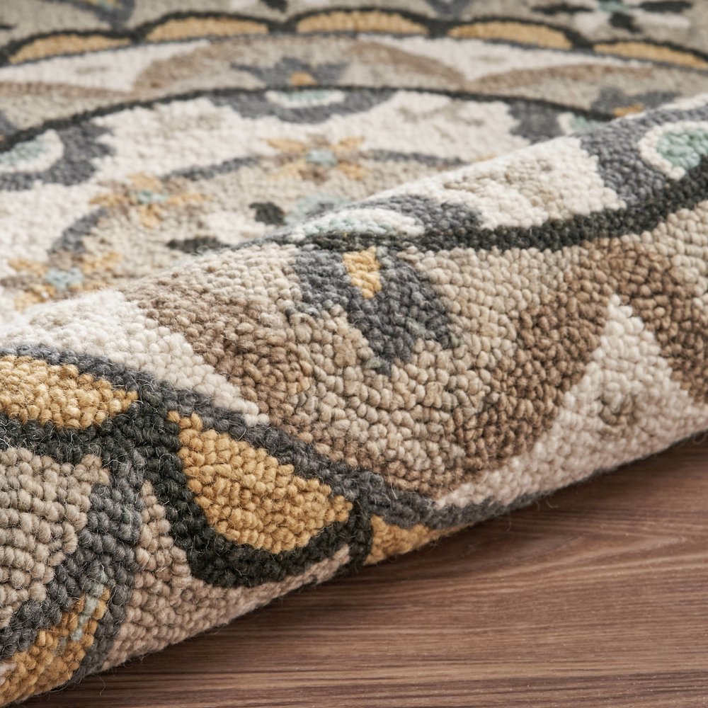 Dazzle Wool Area Rug Indoor in Brown/Cream, 6' Round. Picture 5