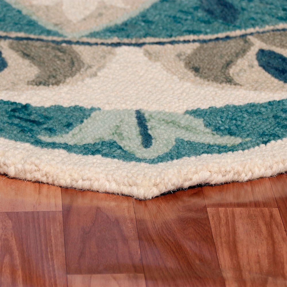 Dazzle Wool Area Rug Indoor in Blue/Gray, 6' Round. Picture 3