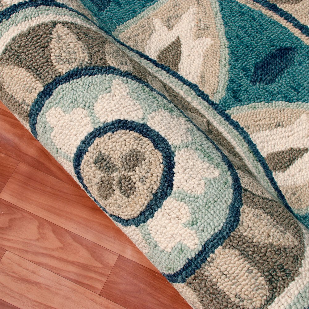 Dazzle Wool Area Rug Indoor in Blue/Gray, 6' Round. Picture 4