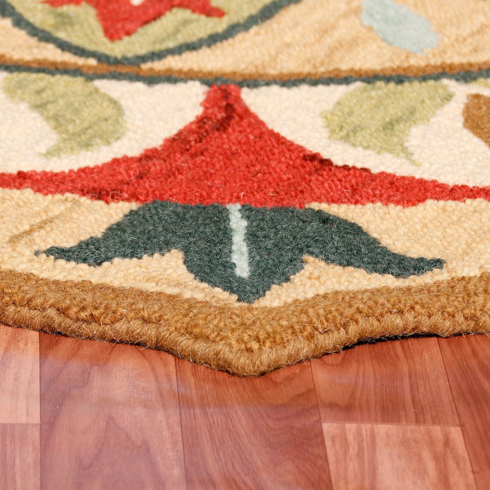 Dazzle Wool Area Rug Indoor in Red/Green, 6' Round. Picture 3