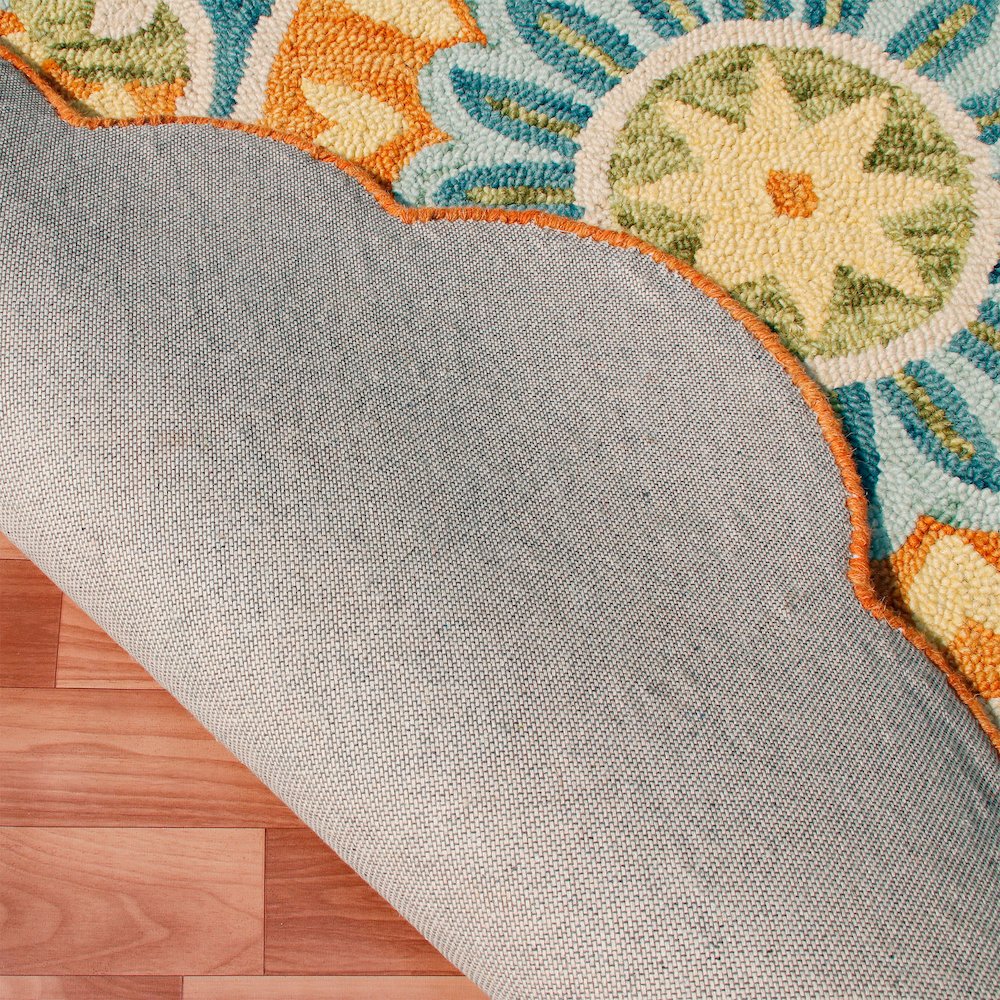 Dazzle Wool Area Rug Indoor in Orange/Blue, 6' Round. Picture 6