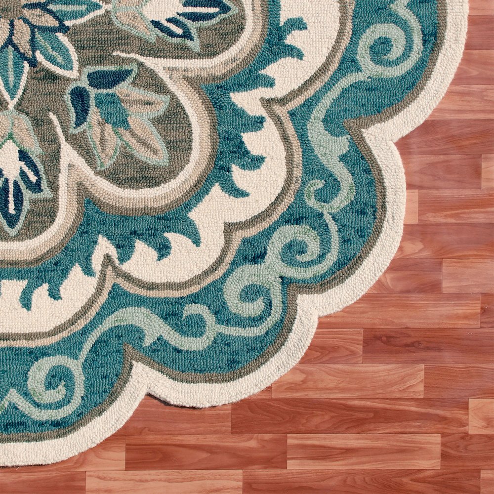 Dazzle Wool Area Rug Indoor in Blue/Gray, 6' Round. Picture 5