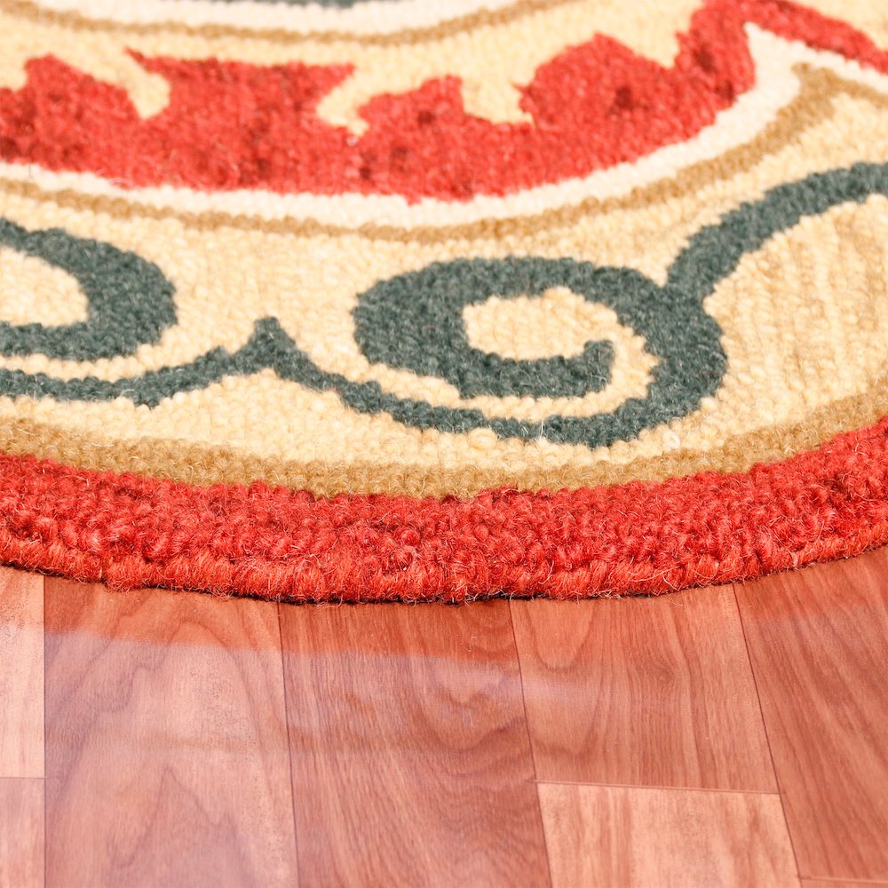 Dazzle Wool Area Rug Indoor in Orange/Gold, 6' Round. Picture 3