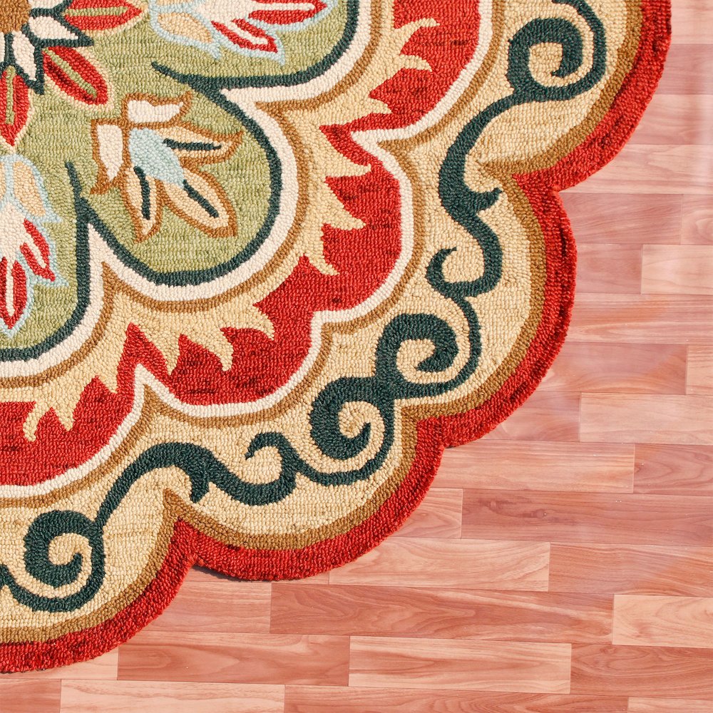 Dazzle Wool Area Rug Indoor in Orange/Gold, 6' Round. Picture 5