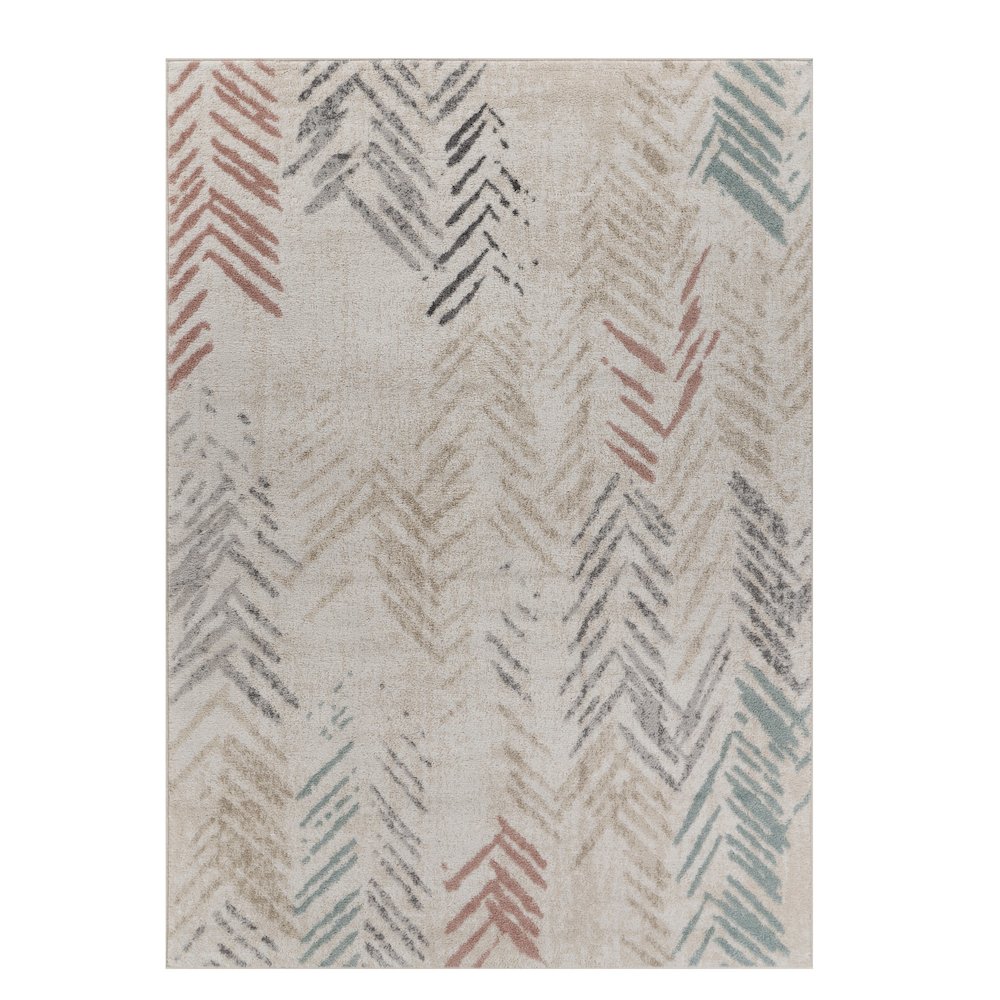 Dune Durable Performance Area Rug Indoor in Ivory/Multicolored, 5'2" x 7'2". Picture 1