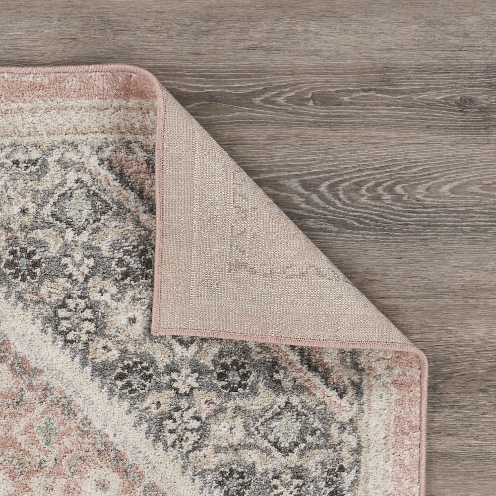 Dune Durable Performance Area Rug Indoor in Pink/Cream, 2'6" x 8'. Picture 6