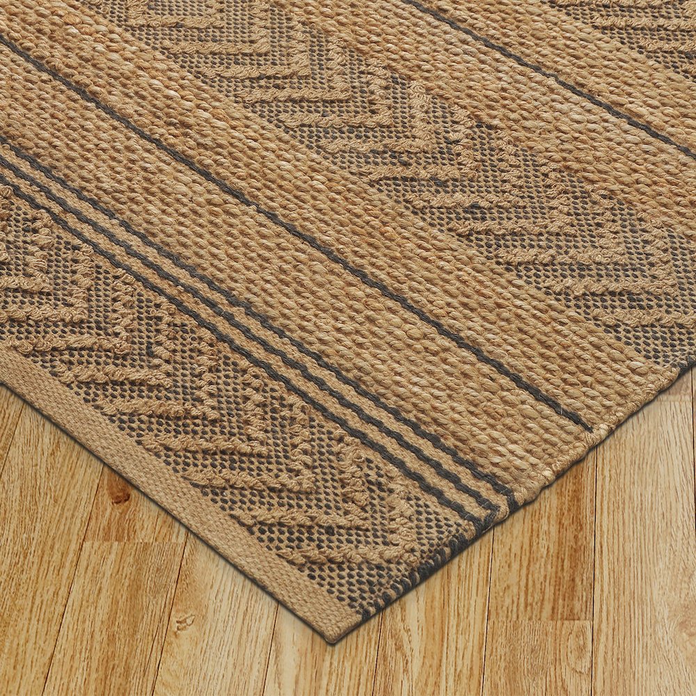 Earth Jute Area Rug Indoor in Tan/Black, 7'9" x 9'9". Picture 3