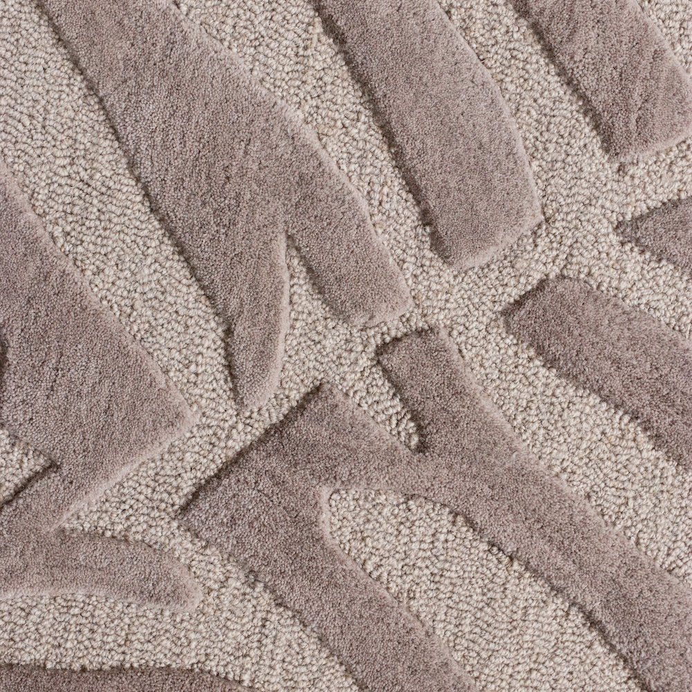 Fashion Wool Area Rug Indoor in Beige/Gray, 5' Round. Picture 3