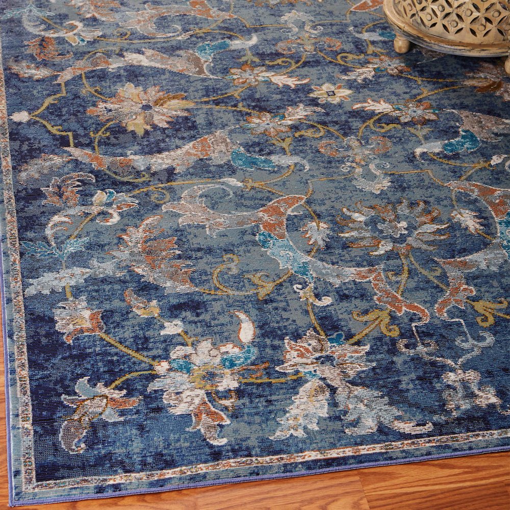 Gala Durable Performance Area Rug Indoor in Blue/Multicolored, 5' x 8'. Picture 9