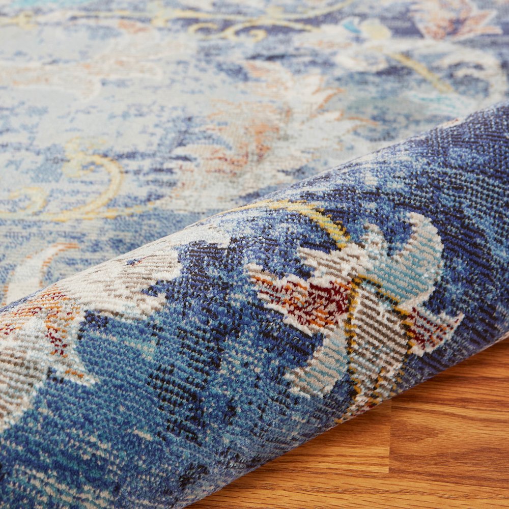 Gala Durable Performance Area Rug Indoor in Blue/Multicolored, 5' x 8'. Picture 5