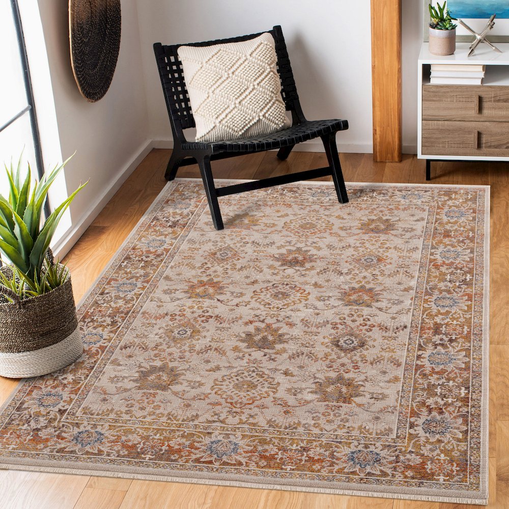 Holi Durable Performance Area Rug Indoor in Ivory/Beige, 5' x 8'. Picture 7