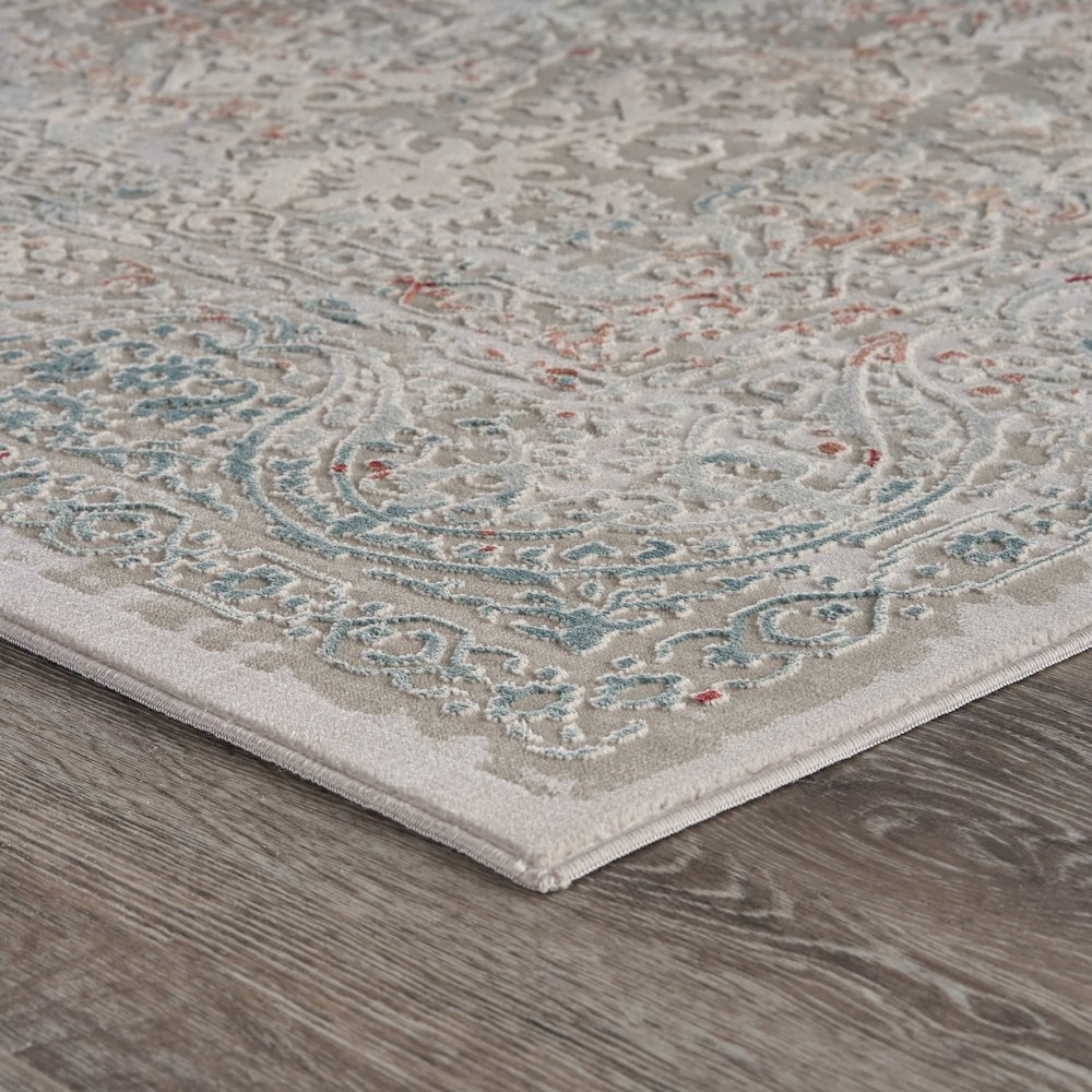 Imagine Durable Performance Area Rug Indoor in Gray/Red, 5'3" x 7'6". Picture 3